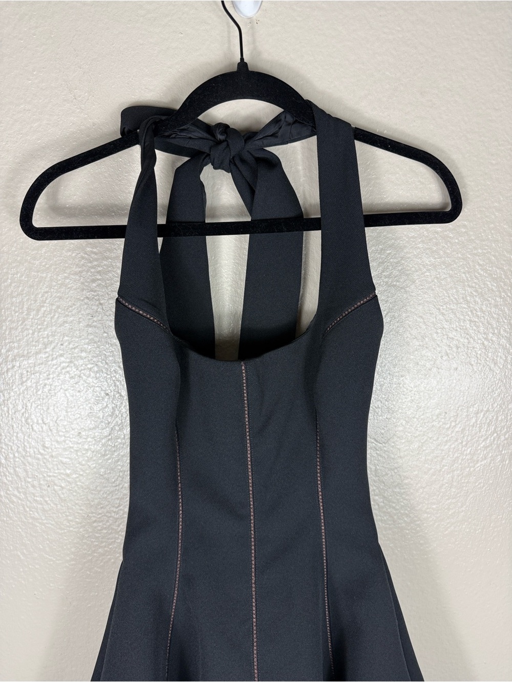 House of CB Loulette Black Halter Neck Bow Mini Dress - Picture 6 of 10